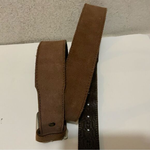 Red Dirt Hat Co. Leather suede tooled Belt brown size 38 main image 6